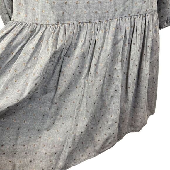 Paper Crown Copper Dot Maternity Dress Prairie Style Baby Doll Gray Size Med - Picture 4 of 15